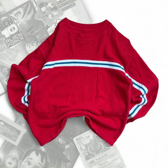 Red & White Striped OCI Surf Long Sleeve Tee - Picture 2 of 6